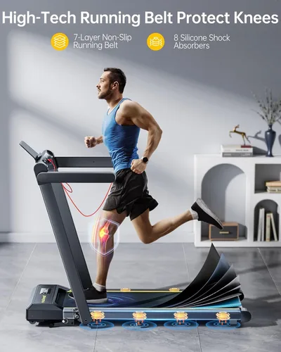 Vista 8 de TOPUTURE Walking Pad Treadmill with 12% Incline & Handle Bar, Treadmills for Home with Bluetooth Speaker, 4 in 1 Under Desk Treadmill Folding