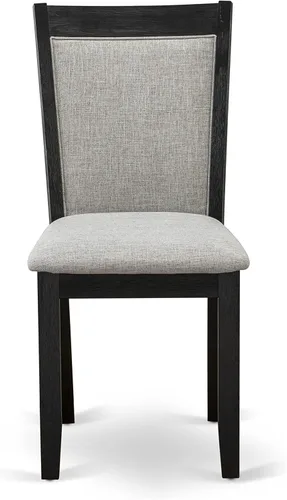 Vista 6 de East West Furniture HBMZ3-AB6-06 - Juego de mesa de cocina de 3 piezas que contiene una mesa de comedor redonda con pedestal y 2 sillas tapizadas