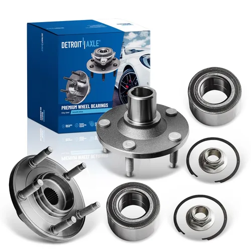 Vista 29 de Detroit Axle - Cojinete de rueda delantera y cojinete de rueda trasera para Honda Civic 1992-2000, Civic Del Sol 1993-1997, 4 lengüetas no ABS 1992