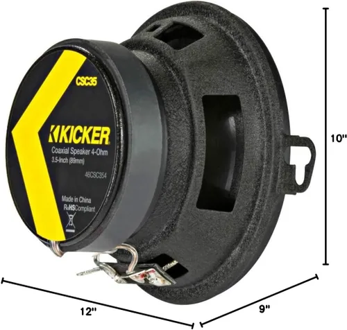 Vista 9 de KICKER 46CSC354 Serie CS CSC35 altavoces coaxiales de 3.5 pulgadas (89mm), 4 ohmios (par)