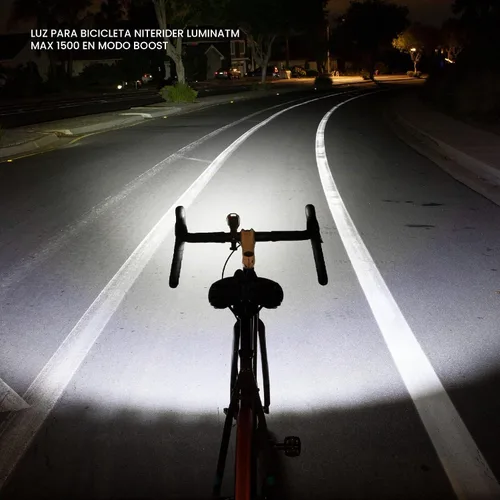 Vista 4 de NiteRider Lumina Max 1500/2000/2500 Bike Light USB-C Rechargeable LED Headlight with Wireless Control, 8 Lighting Modes, 8-Step Fuel Gauge, IP64