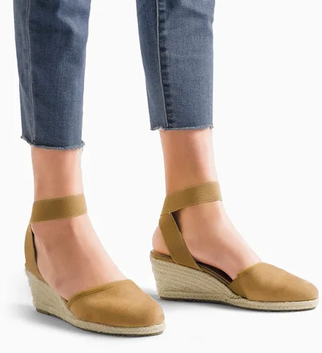 Vista 6 de DREAM PAIRS - Sandalias de cuña con correa elástica en el tobillo, para mujer