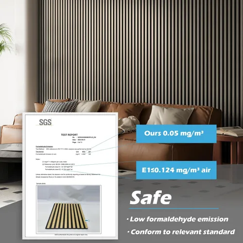 Vista 5 de Art3d Paquete de 2 paneles acústicos de madera de 48 x 24 pulgadas para pared, paneles de listones de madera insonorizados para pared y techo