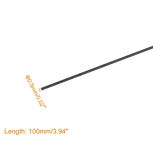 Vista 2 de MECCANIXITY Varilla de fibra de carbono, 0.020 in x 3.937 in para avión RC DIY herramienta ala tubo brazo cuadricóptero, paquete de 6