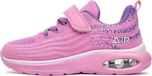Vista 4 de SURRAY Zapatos deportivos para correr y caminar para niños y niñas, transpirables, antideslizantes, para gimnasio, deportes, a la moda