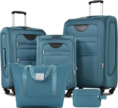 Vista 24 de Merax Equipaje Sets 2 piezas Hardshell 20&28 IN Maleta Set con bolsa de lona