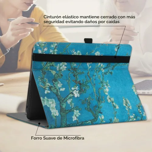 Vista 6 de HGWALP Funda universal para tablet de 9, 9.7, 10.1, 10.2, 10.5, 10.9 y 11 pulgadas, funda para tablet con múltiples ángeles de visión con correa
