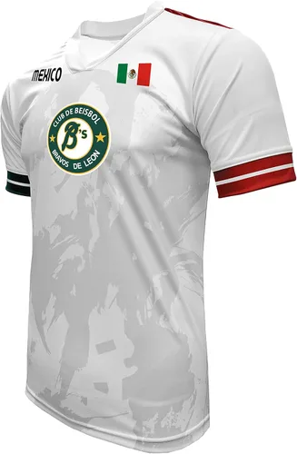Vista 2 de Jersey México Bravos de León 100% Poliéster BlancoGris_Hecho en México