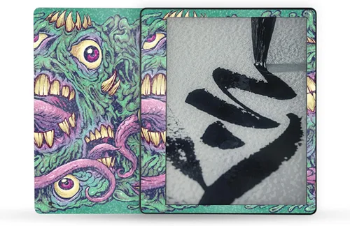 Vista 8 de MightySkins - Skin de fibra de carbono compatible con Amazon Kindle Scribe (2022) - Andrómeda Acabado de fibra de carbono texturizado protector