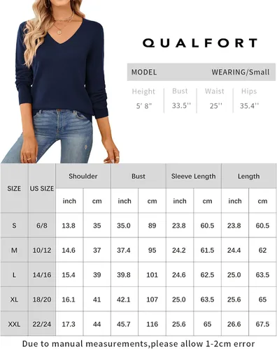 Vista 7 de QUALFORT - Suéter de punto para mujer, 100% algodón suave, sin botones