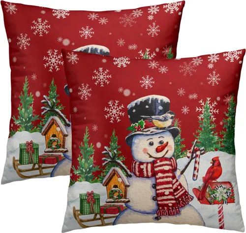 Vista 49 de Giwawa Juego de 2 fundas de almohada de calabaza otoñal de 16 x 16 pulgadas, fundas de cojín de algodón de madera de girasol para sofá, patio