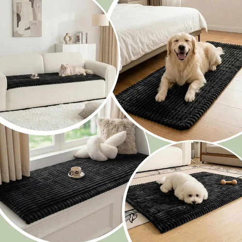 Vista 3 de LiveGo Funda de sofá para mascotas, lavable, antideslizante, protector de sofá, apto para mascotas, para sofás y sofás (negro, 27.6 x 27.6 pulgadas)