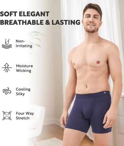 Vista 5 de DAVID ARCHY - Calzoncillos transpirables para hombre, suaves y cómodos, con control de humedad y bragueta, boxer briefs para hombre, paquete de 3