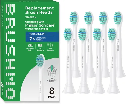 Vista 14 de Cabezales de cepillo de dientes de reemplazo Brushmo Total Clean, compatibles con los mangos de cepillo de dientes eléctricos Philips Sonicare