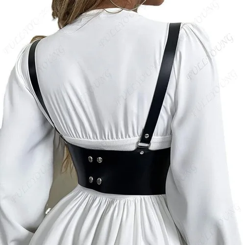 Vista 3 de ALLOVME Women Rave Body Chest Harness Waist Belt Caged Bra Festival Dance Club Party