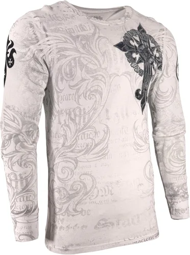 Vista 4 de Xtreme Couture by Affliction - Camisa térmica de manga larga para hombre Blanco (Hércules)