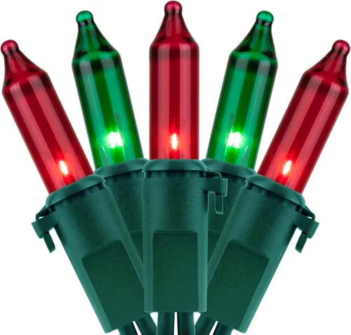 Vista 9 de YULETIME 200 Luces de Navidad Moradas, Paquete de 2 Juegos de 33 Pies, 100 Unidades, Luces de Cadena Incandescentes Certificadas UL