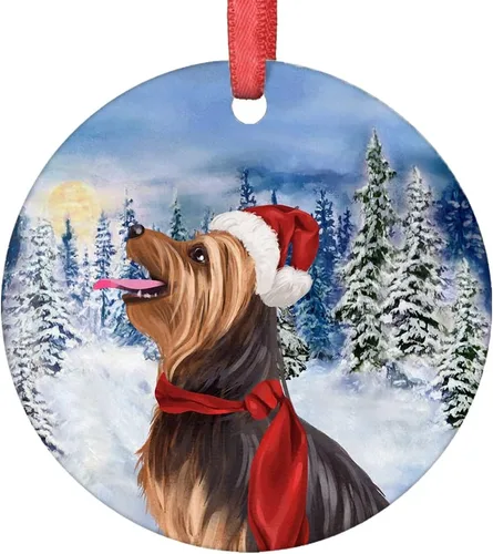 Vista 14 de Adornos de Navidad para perros, adorno de Navidad de caniche de 2021, adorno de caniche, adorno de Papá Noel, perro, árbol de Navidad, adornos