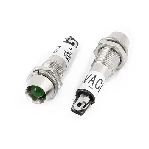 Vista 2 de uxcell 5 unids AC/DC 24V LED verde indicador de metal piloto Dash luz señal lámpara