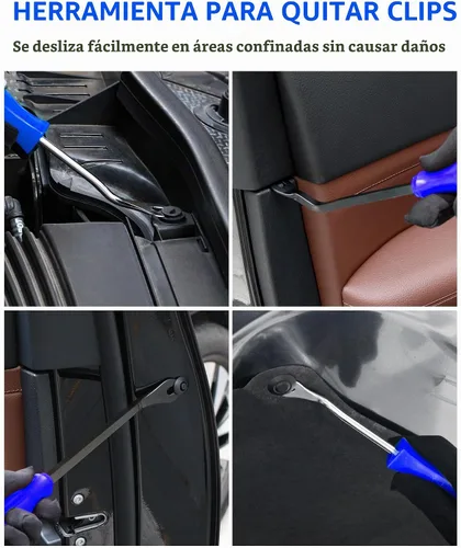 Vista 4 de Juego de 3 piezas de herramientas para quitar remaches y sujetadores de automóviles, kit de herramientas para quitar molduras de panel de puerta