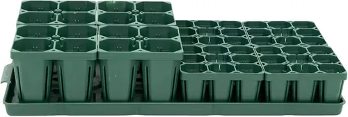 Vista 10 de Vego garden Seedling Suite Products, paquete de 8 bandejas de plántulas jumbo con tapas de bandeja de plántulas y bandejas de riego inferiores de 10