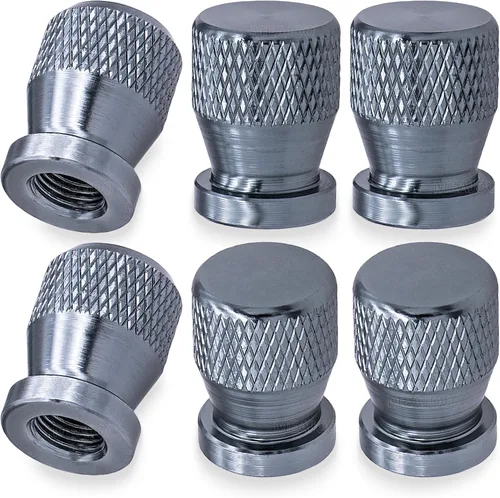 Vista 14 de 4 piezas de tapas de vástago de válvula de neumático de automóvil, tapas de válvula de aire de neumático a prueba de fugas de aleación de aluminio