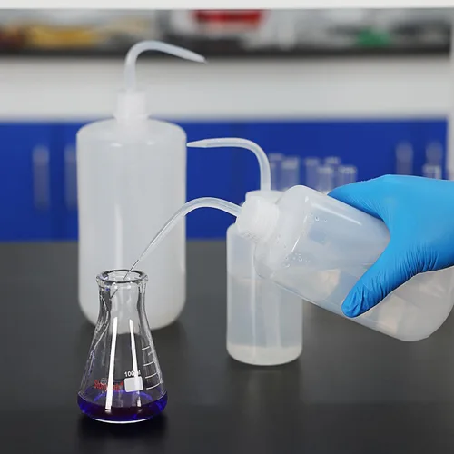 Vista 7 de stonylab Botella de lavado químico, paquete de 2 botellas de plástico para lavado de laboratorio de seguridad, LDPE con boca estrecha, 8.5 fl oz