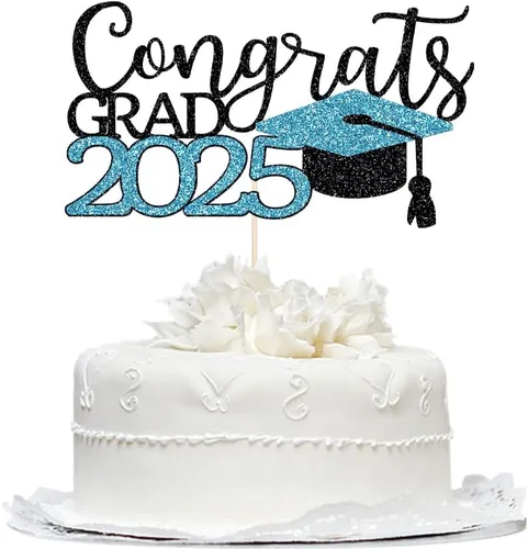Vista 11 de Decoración para tartas Congrats Masters 2025, decoración de pastel de felicitaciones graduadas, suministros de decoración de fiesta de graduación
