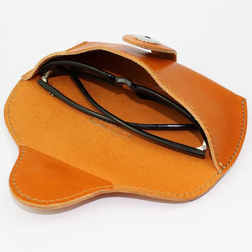 Vista 5 de DK86 Genuine Leather Glasses Case Sunglasses Pouch Eyeglass Case for Men and Women