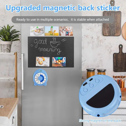 Vista 6 de Ainiv Temporizador visual de 60 minutos para niños, temporizador de cuenta regresiva para aula, oficina, cocina, lindos temporizadores magnéticos