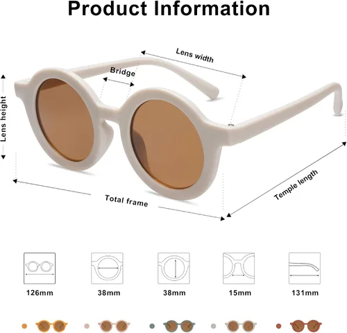 Vista 3 de SOJOS Gafas de sol redondas polarizadas para niños y niñas protección UV400 gafas de sol de protección UV400