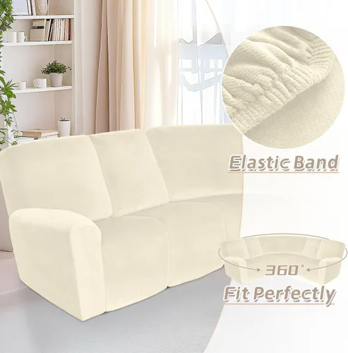 Vista 86 de Arfntevss Fundas de sofá seccional reclinable de terciopelo, Funda de sofá seccional de esquina para sofá reclinable, Funda elástica suave