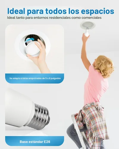 Vista 4 de Sunco - Paquete de 12 bombillas LED BR30, bombillas empotradas, bombilla de inundación para interiores, 850 LM, 11 W (equivalente a 65 W), blanco