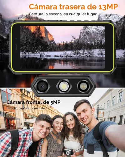 Vista 7 de Ulefone RugKing 2 Pro - Teléfono resistente, 8 (4+4) GB+64 GB Octa-Core, 4500 mAh, teléfono impermeable Android 16, pantalla HD+ Corning Gorilla
