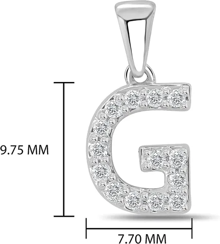 Vista 305 de Collar colgante con letra inicial de diamantes en oro amarillo de 14k (1/10 quilates) 18 pulgadas