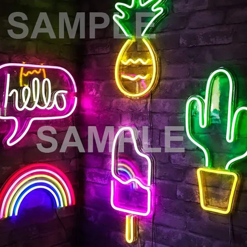 Vista 2 de 20in Coronas Hooked Fish Trees Neon Sign Acrylic Beer Pub Bar Handmade Wall Decor Neon Light