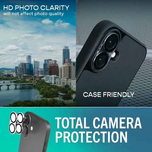 Vista 5 de Smartish® Protector de pantalla de privacidad para iPhone 17 + Cubiertas para lentes de cámara - Tuff Sheet - Paquete de 2 vidrio templado