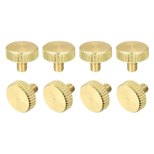 Vista 14 de uxcell Tornillos moleteados para pulgar, pernos planos de latón M4x30mm, perillas de agarre para PC, electrónico, mecánico, 8