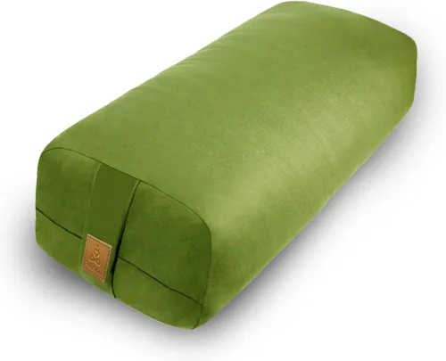 Vista 11 de Cojín de yoga de 26 x 10.5 x 5.5 pulgadas, cojín de meditación rectangular para masaje y apoyo de espalda, relleno de algodón transpirable, funda