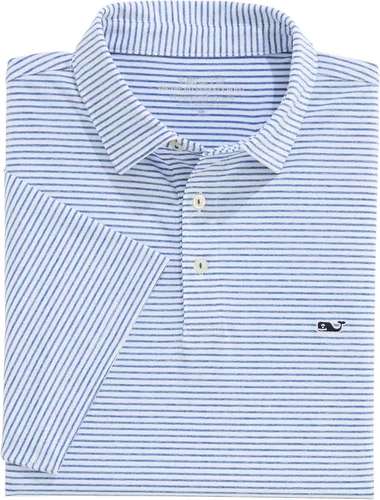 Vista 40 de Vineyard Vines Polo Bradley Stripe Sankaty para hombre Ocean Breeze Tejeda