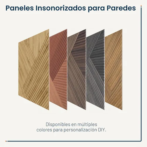 Vista 7 de BUBOS Paquete de 6 paneles acústicos autoadhesivos de pared, paneles acústicos de 23.6 x 23.6 pulgadas, paneles acústicos con patrón de madera 3D