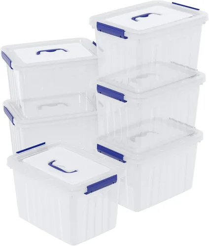 Vista 8 de Bringer Paquete de 6 cajas de almacenamiento de plástico de 10 L