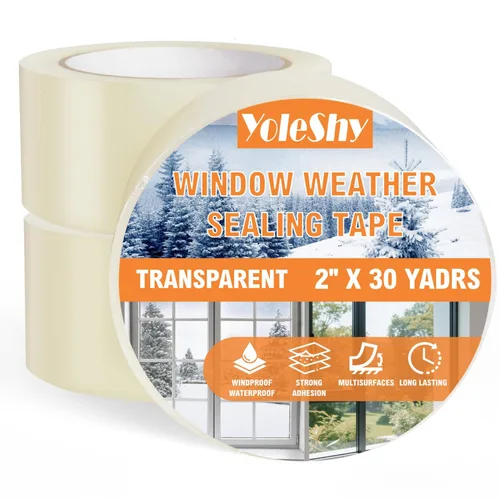 Vista 9 de YoleShy - Cinta de sellado de ventanas de 2 pulgadas x 30 yardas, kit de aislamiento de ventana