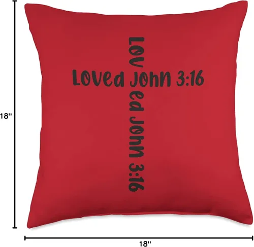 Vista 4 de Jesus & Christian Valentines Day Gifts Clothing Cojín religioso de San Valentín cristiano con cruz de la Biblia amada Juan 3 16, 18 x 18 pulgadas