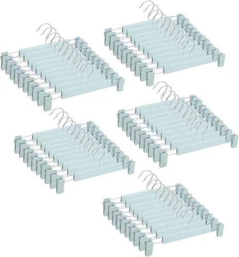 Vista 18 de NORTHERN BROTHERS Perchas para pantalones con clips, paquete de 30 perchas para falda de color negro resistentes para mujeres, hombres, niños