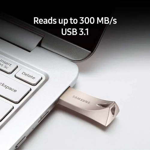 Vista 5 de SAMSUNG BAR Plus 64 GB - 300 MB/s USB 3.1 Flash Drive Titan Gray (MUF-64BE4/AM)