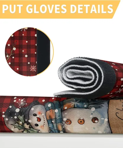 Vista 3 de Juego de 2 fundas navideñas para manijas de puerta de refrigerador, lavavajillas, microondas, horno, nevera, estufa, electrodomésticos, accesorios