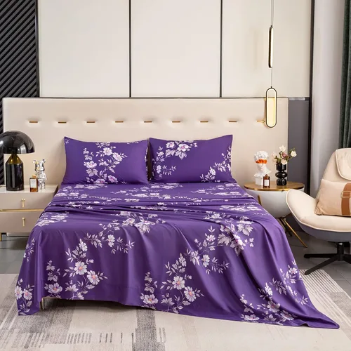 Vista 11 de Bedlifes Juego de sábanas refrescantes de 3 piezas tamaño individual con mezcla de rayón derivado de bambú, suave y transpirable, bolsillo profundo