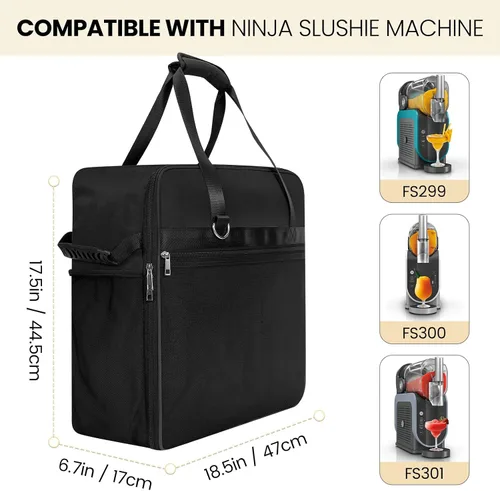 Vista 2 de Bolsa portátil de transporte para máquina Ninja Slushi FS300/FS301 - Estuche de viaje a prueba de polvo para máquina de bebidas congeladas - Funda