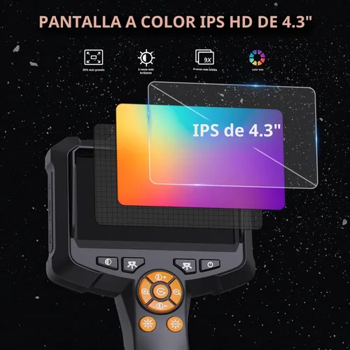 Vista 2 de Daxiongmao Boroscope 1080P Cámara industrial de inspección endoscopio Mechanical Tool for Automotive, HVAC, Plumbing, 4.3" IPS Screen, IP67